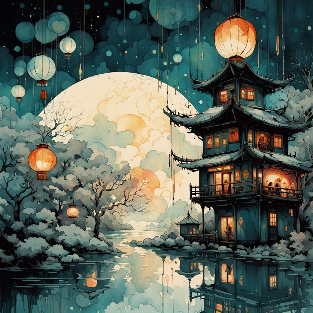 Night Temple   by @Pepino