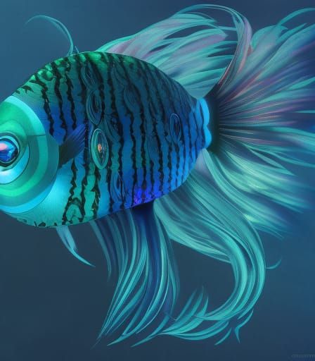 Beautiful iridescent opalescent fish