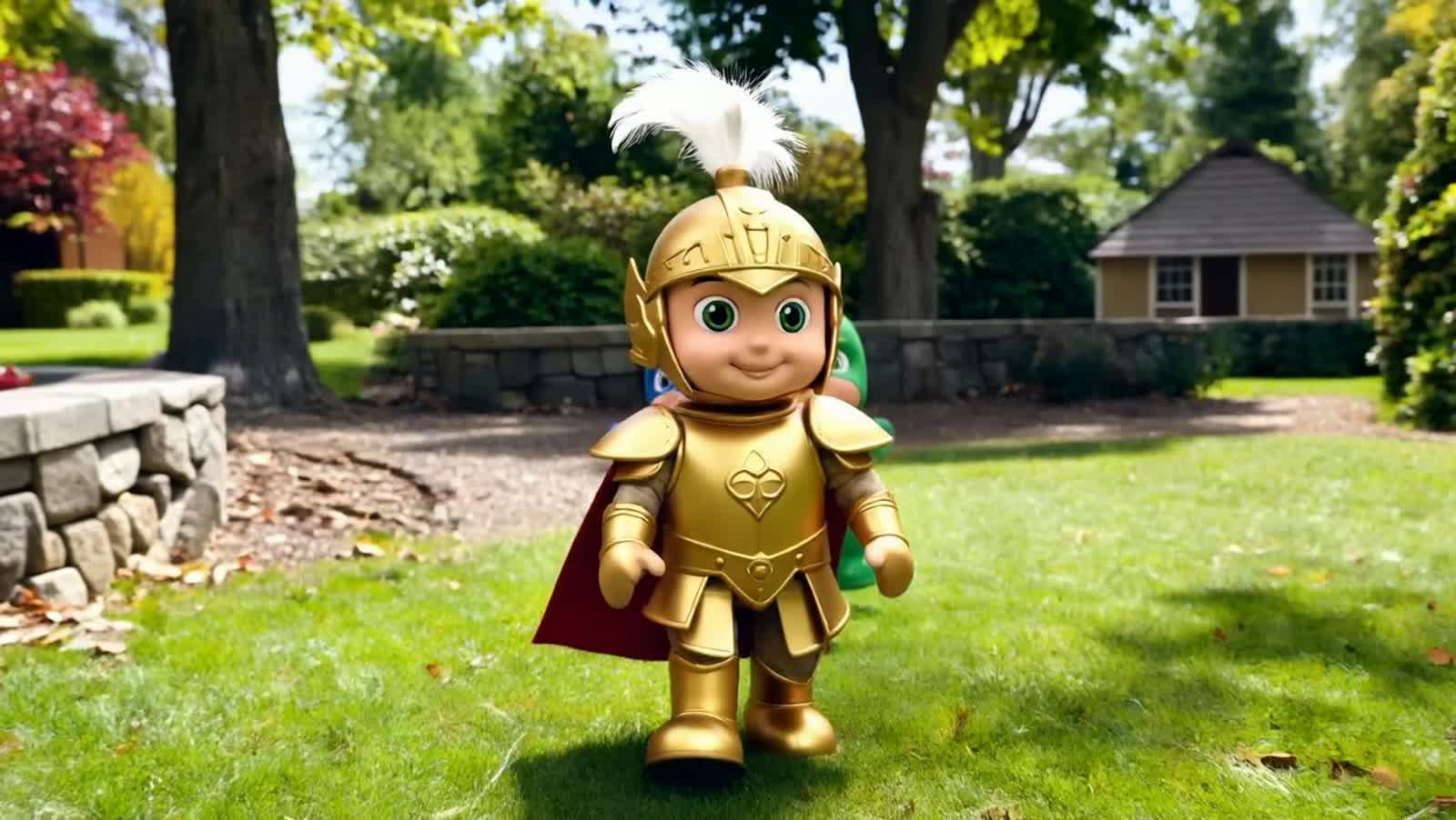 make a small golden ritterv play with its friends in a parrk