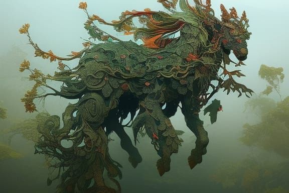 Insanely detailed photograph of an mythical unicorn:: made o...