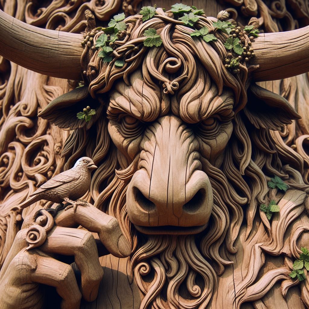 Wooden minotaur