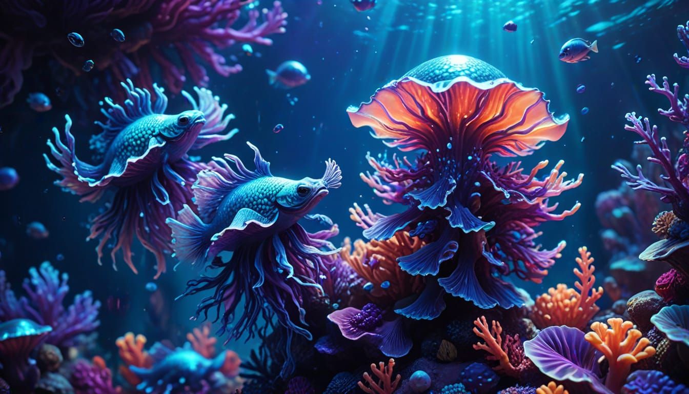 7/14/2025-NC Challenge No Theme Thursday #1008 Alien Sea Life Art By Archangel Tara  by @Archangel Tara 