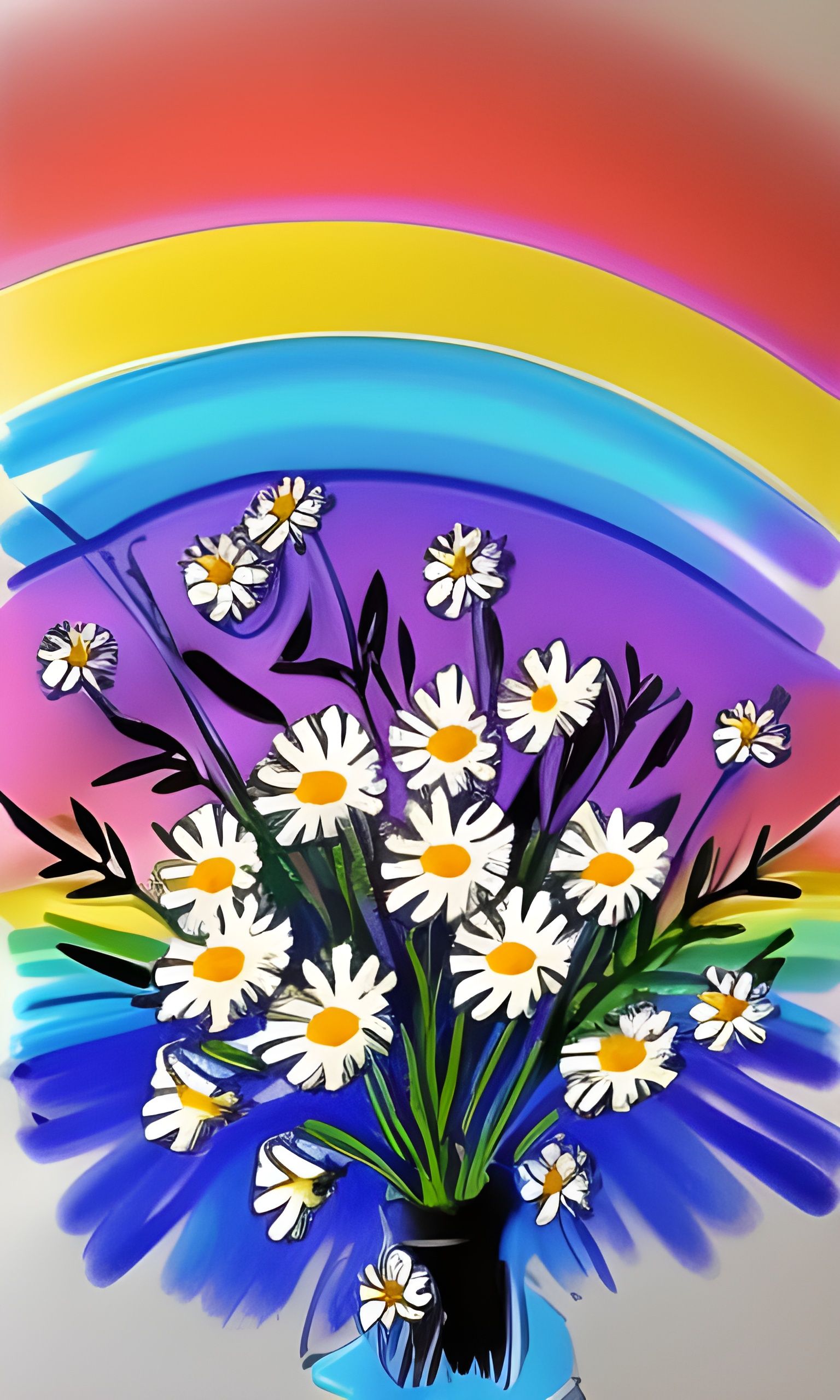 Rainbows and Daisies 8 AI Generated Artwork NightCafe Creator