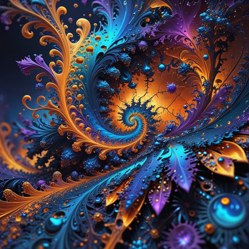 Hyper-Realistic Mandelbrot Fractal in Vibrant, Dreamlike Sce...