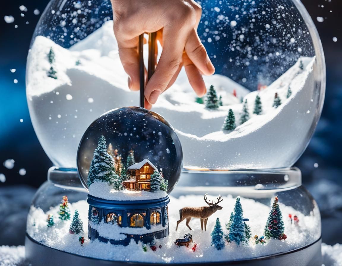 Snow Globeception in Maximalist Style