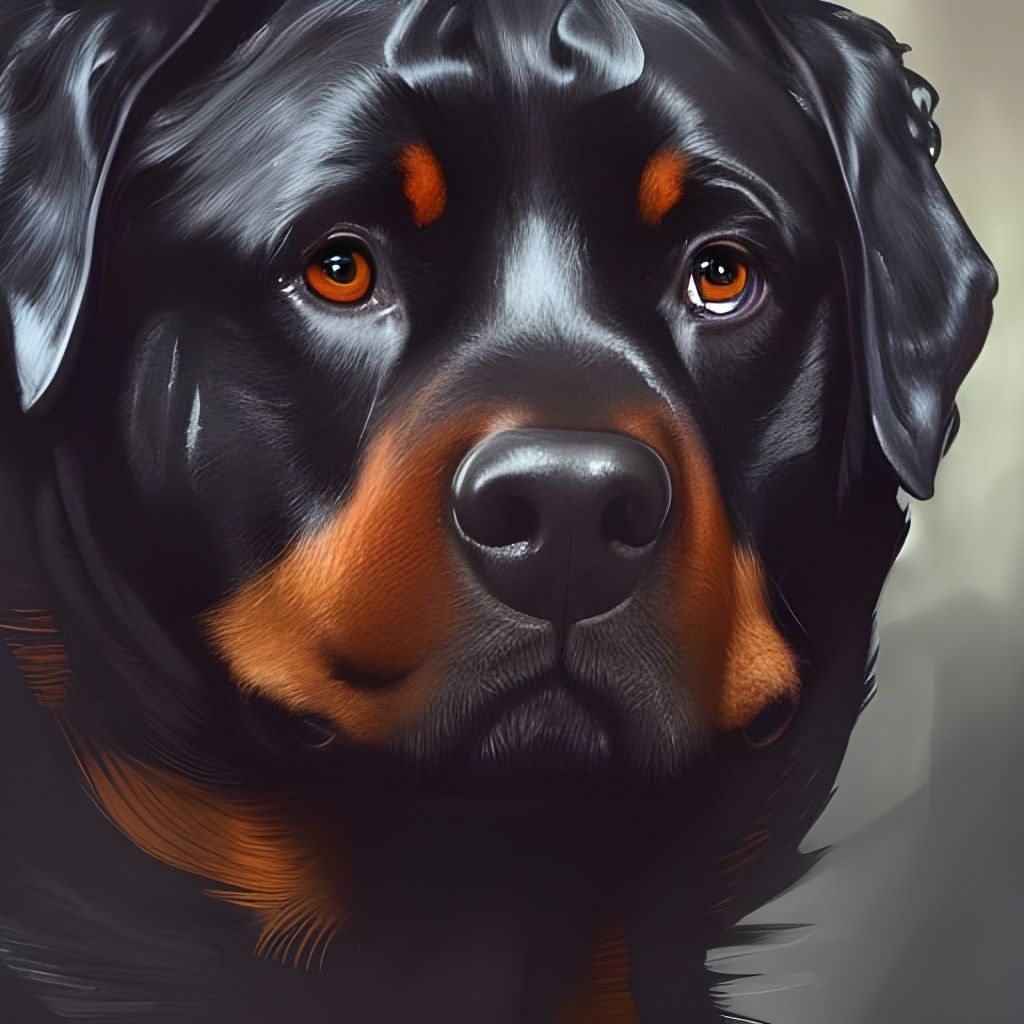 rottweiler - Demonic Eldritch Rottweiler Portrait in High R...