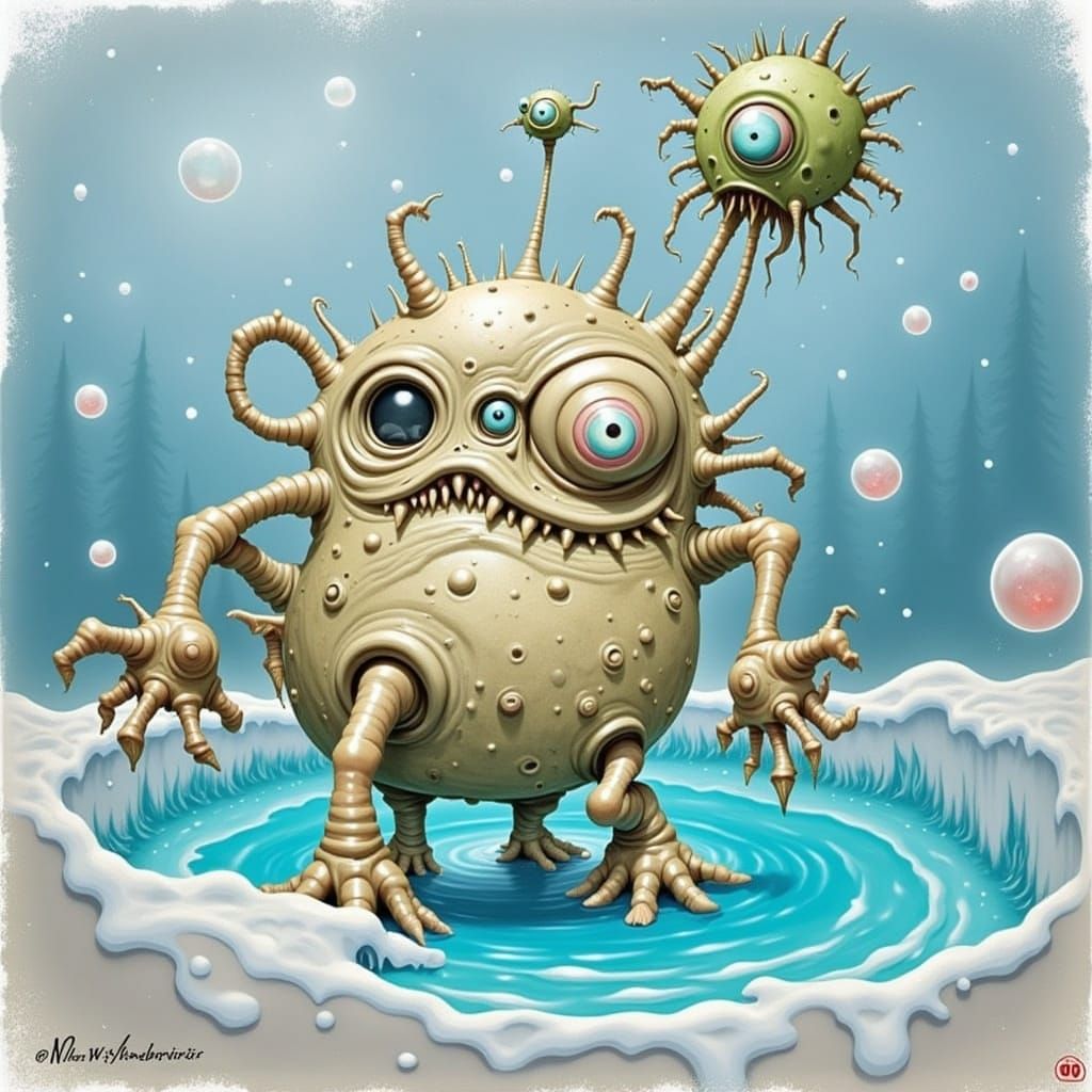 <lora:Fahrvergnuegen:1.0> Santa Golem, Christmas Monster

A grotesque, warty creature, the Squonk, with bulbous, mismatched eyes and a missh...