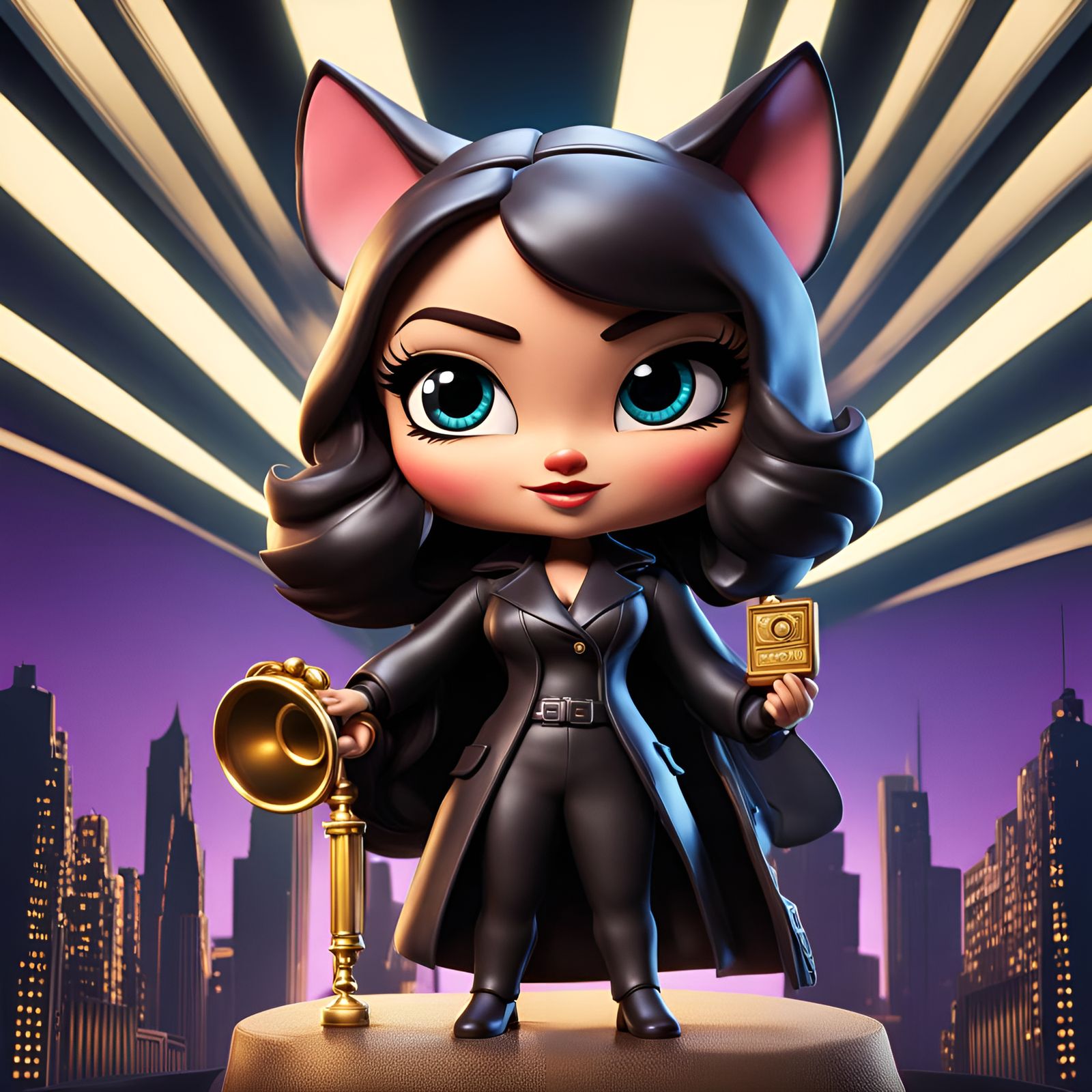 Miss Fortune, the black cat detective  by @Preposte