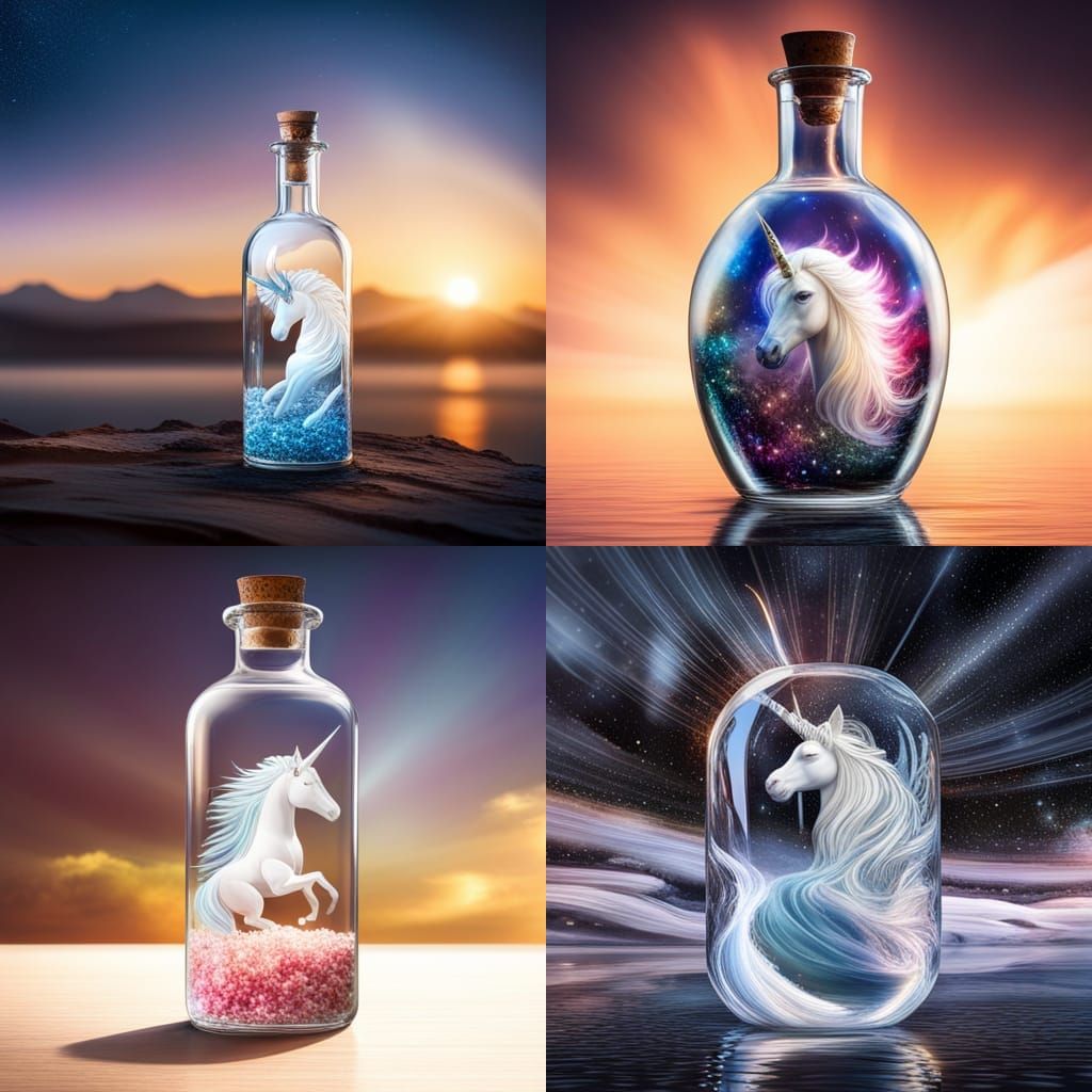 Unicorns in a Bottle AI Generated Artwork NightCafe Creator
