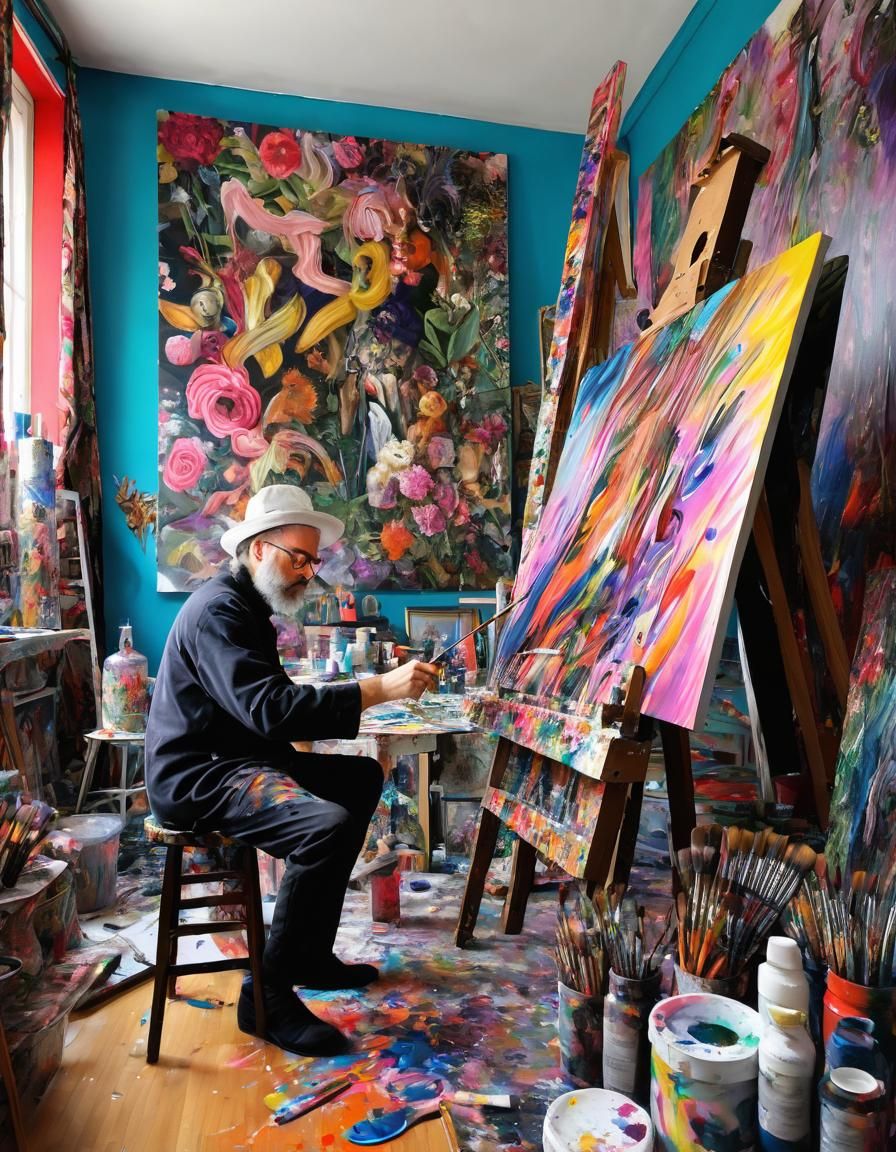 maximalist painter at work  by @Teringette