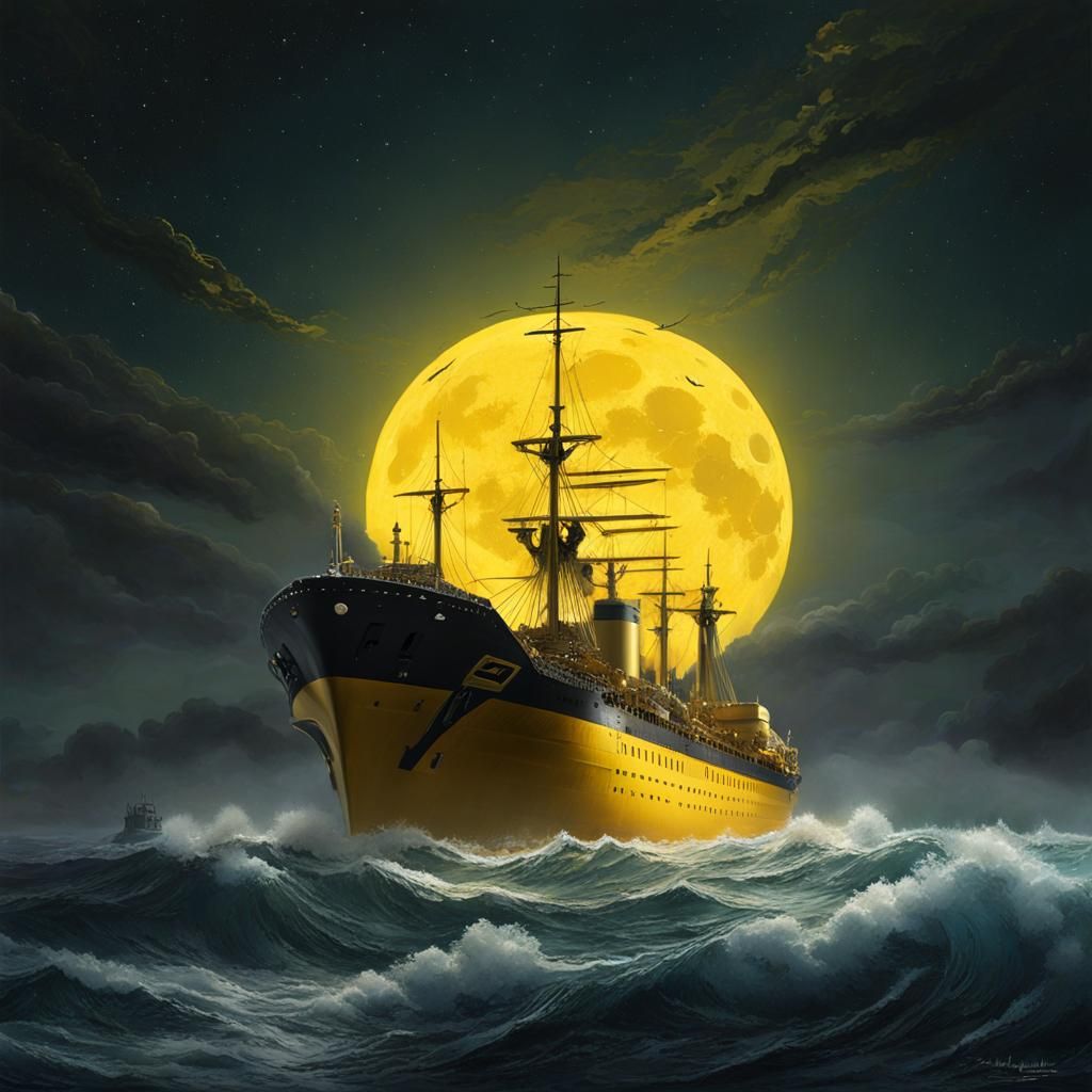 Big Yellow Ship at Sea.