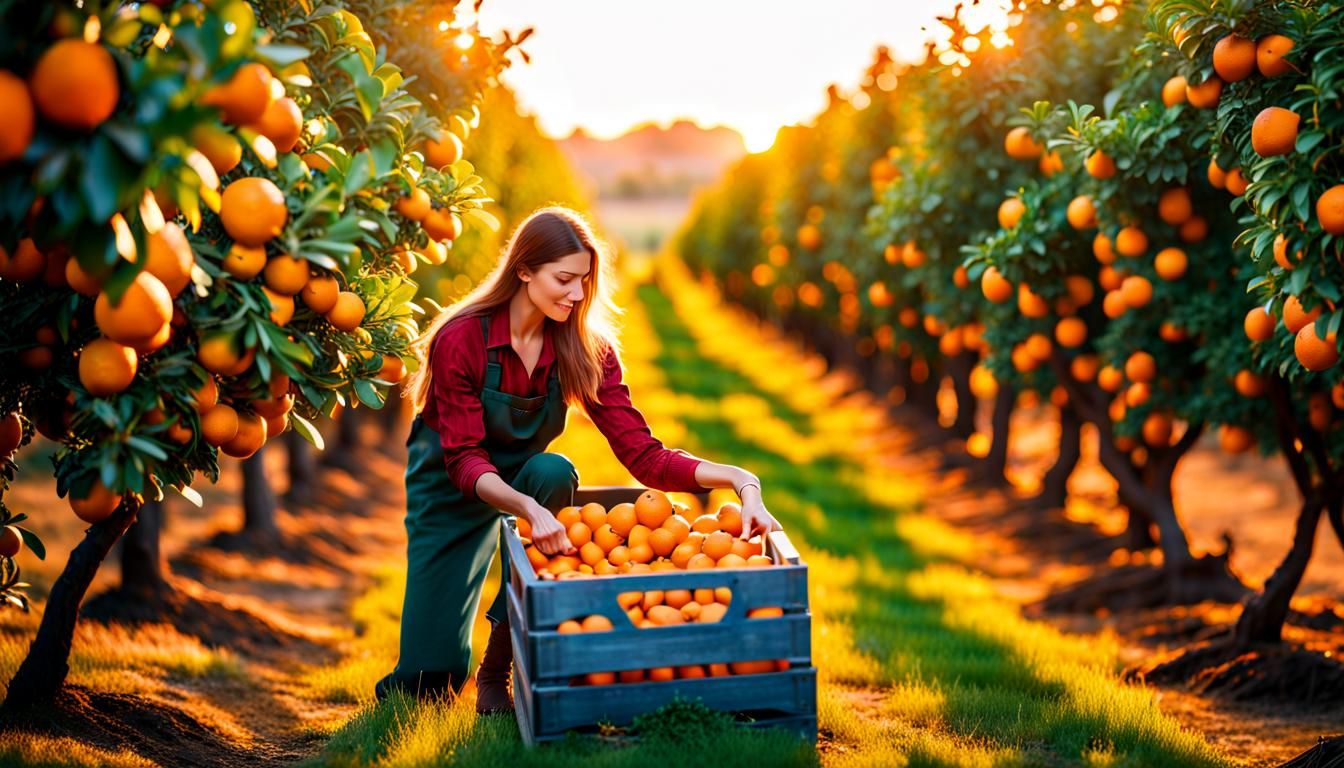 a grove of orange trees