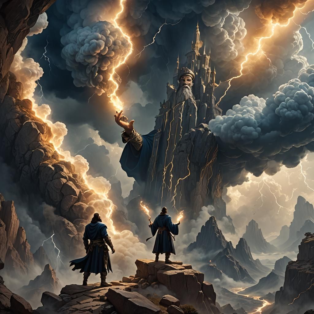 Baroque Fantasy: Man Receives Scroll on Mount Sinai