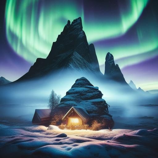 Northern Lights Battle Scene: Frosty Vikings Prepare for Epi...