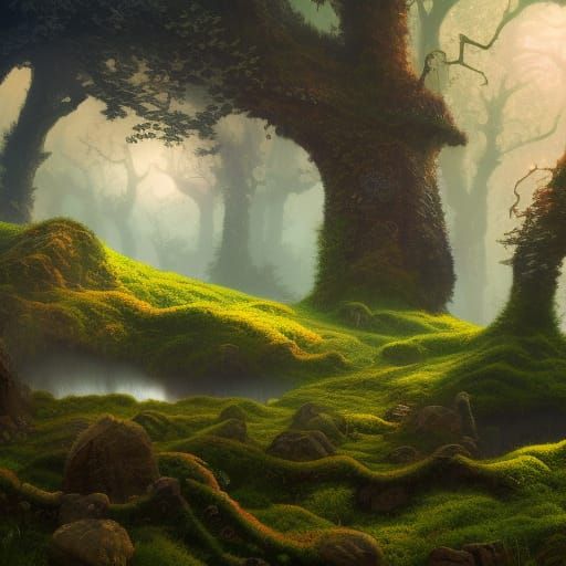 Mossy forest - AI Generated Artwork - NightCafe Creator