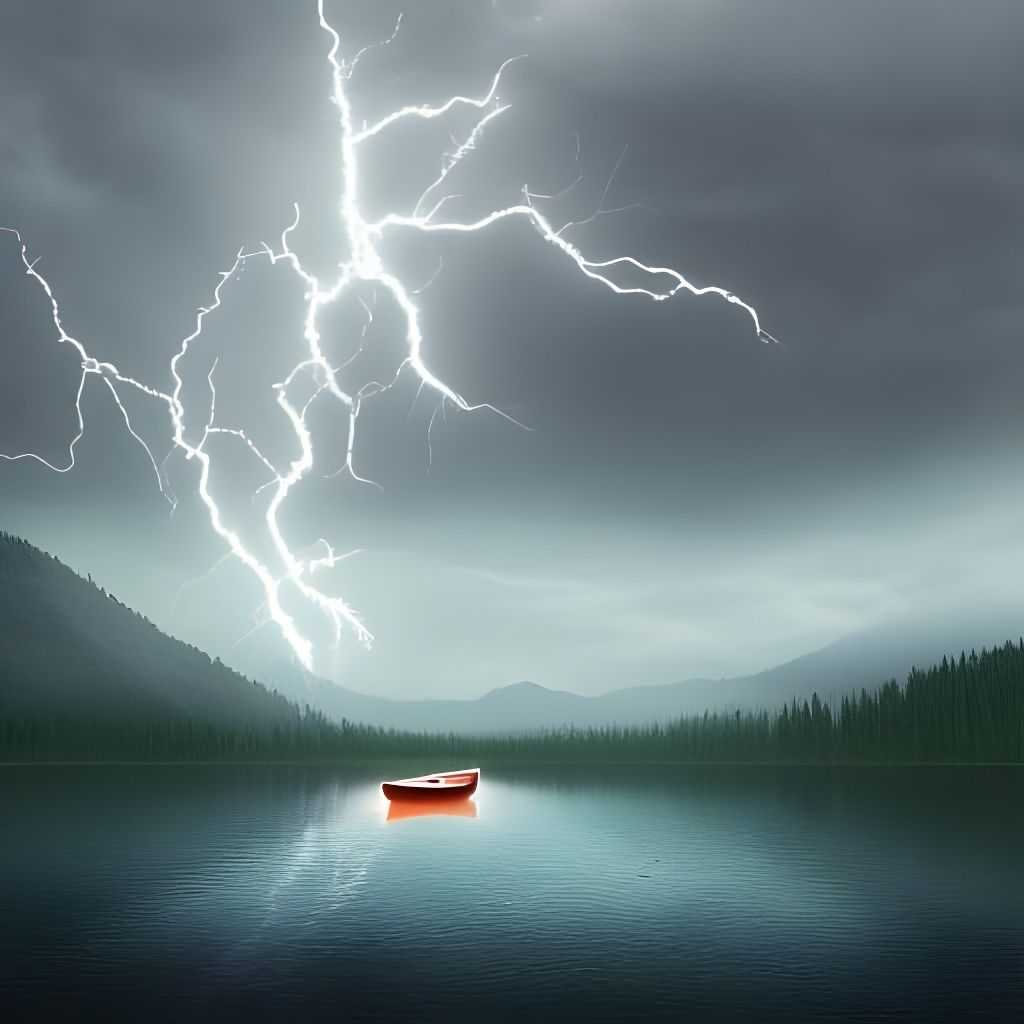 lightning striking a boat AI Generated Artwork NightCafe Creator