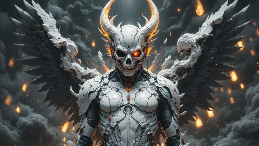 Gothic Demon Creature in Futuristic Sci-Fi Art