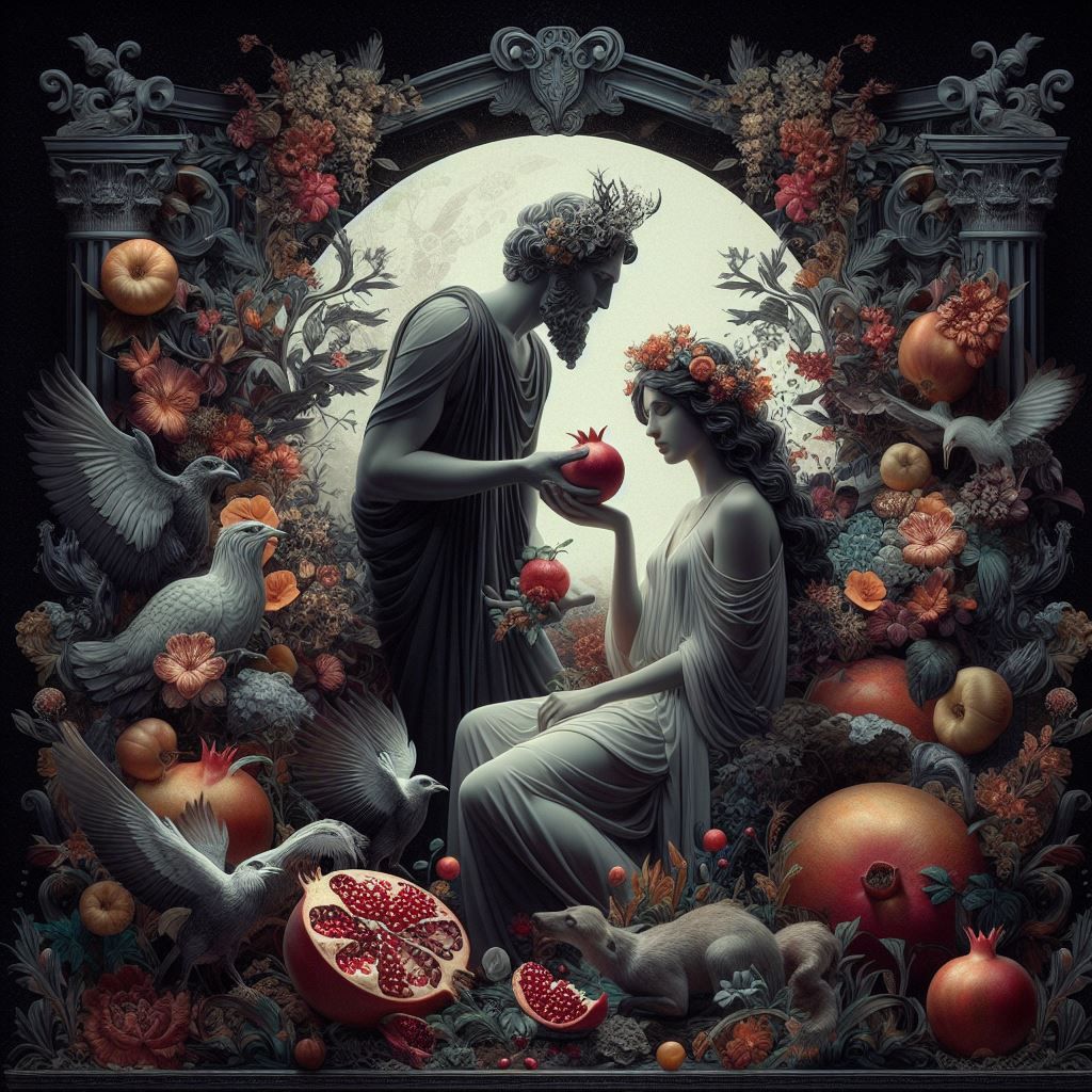 Hades makes Persephone consume forbidden fruit in order to prevent her from emerging from the underworld.