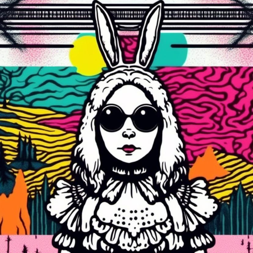 Raygun gothic style rabbit princess. Vintage pop art. – AI Generated …
