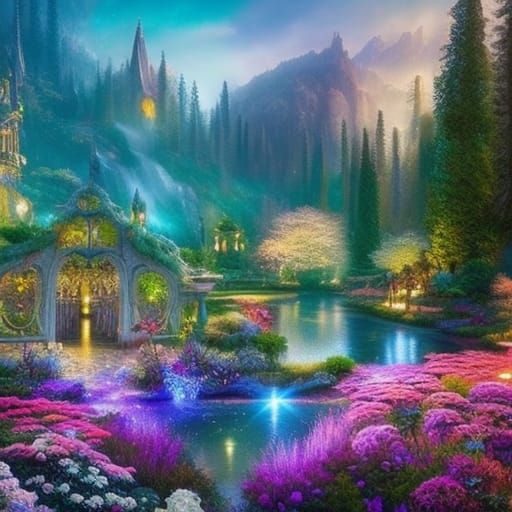 Mystical Places: Garden - AI Generated Artwork - NightCafe Creator