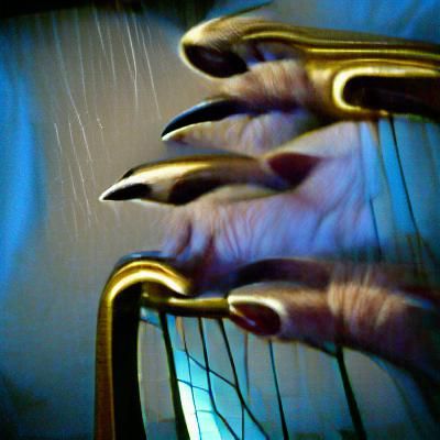 My claws on the harp draw out each chord film noir