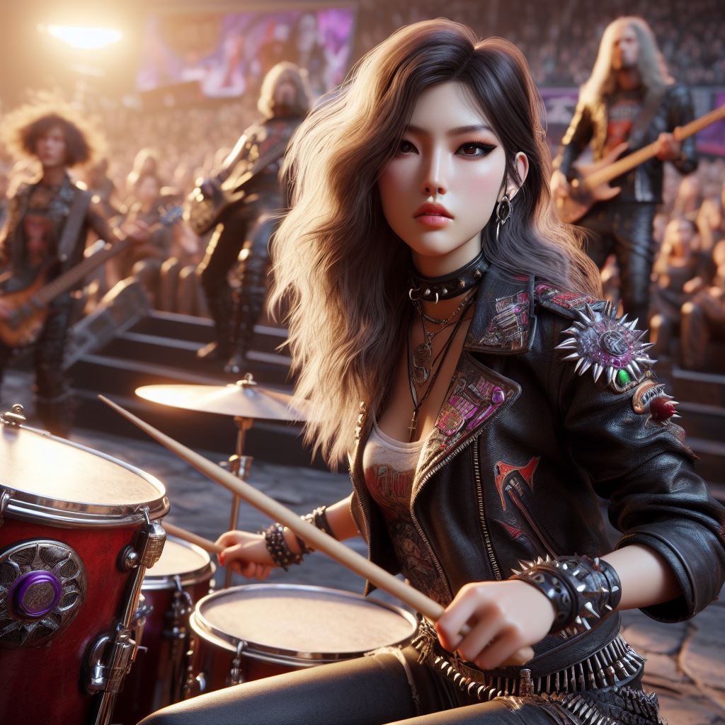 Hard Rock girl in leather