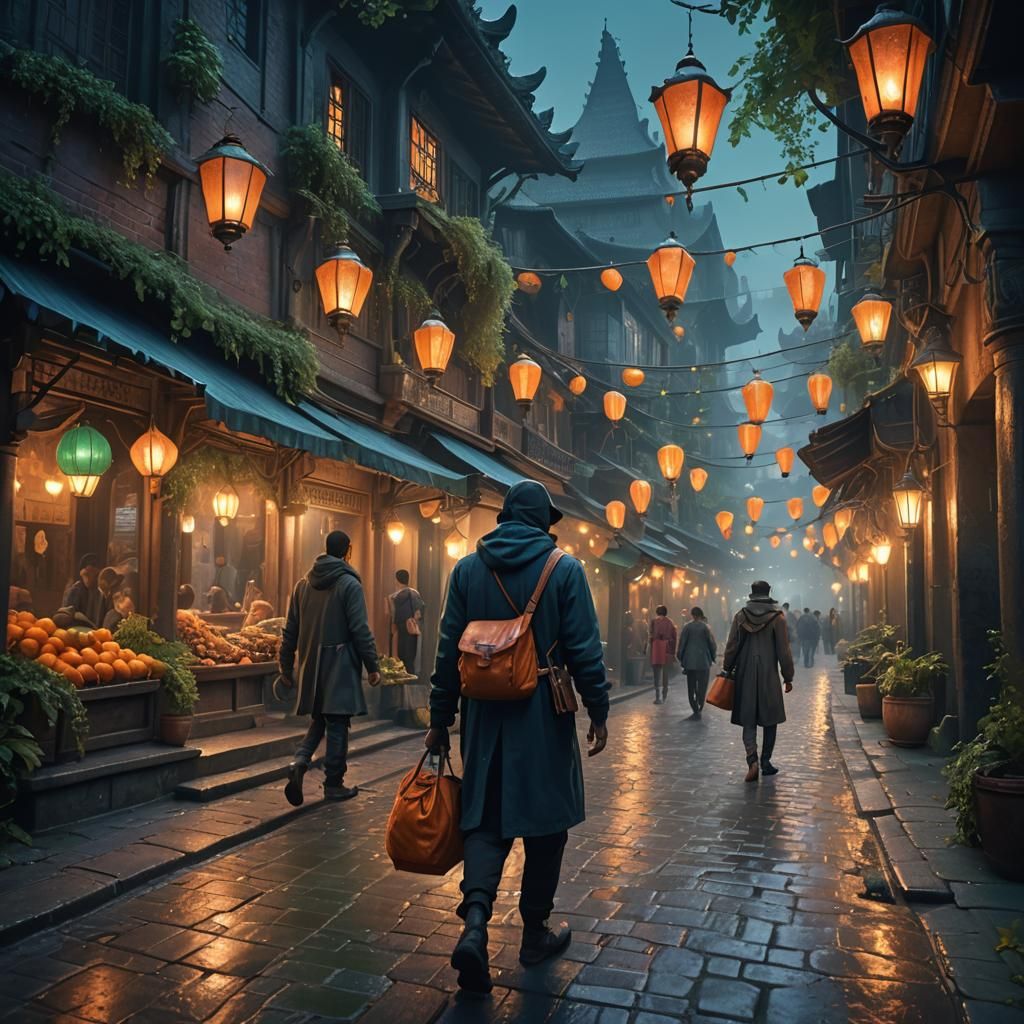 Distracted Person, Sneaky Thief: Matte Painting in Lively Ma...
