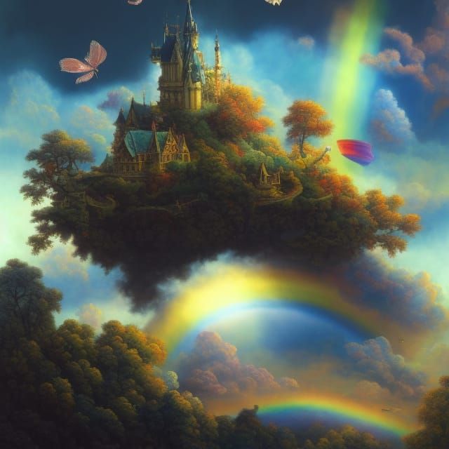 Castles over the Rainbow - AI Generated Artwork - NightCafe Creator