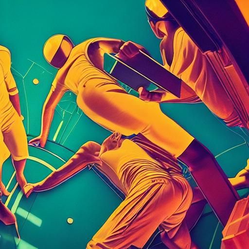 JaiAlai in Zero Gravity AI Generated Artwork NightCafe