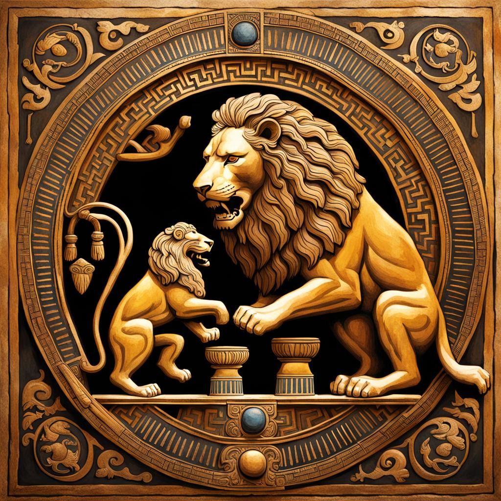 Greek Lions - AI Generated Artwork - NightCafe Creator