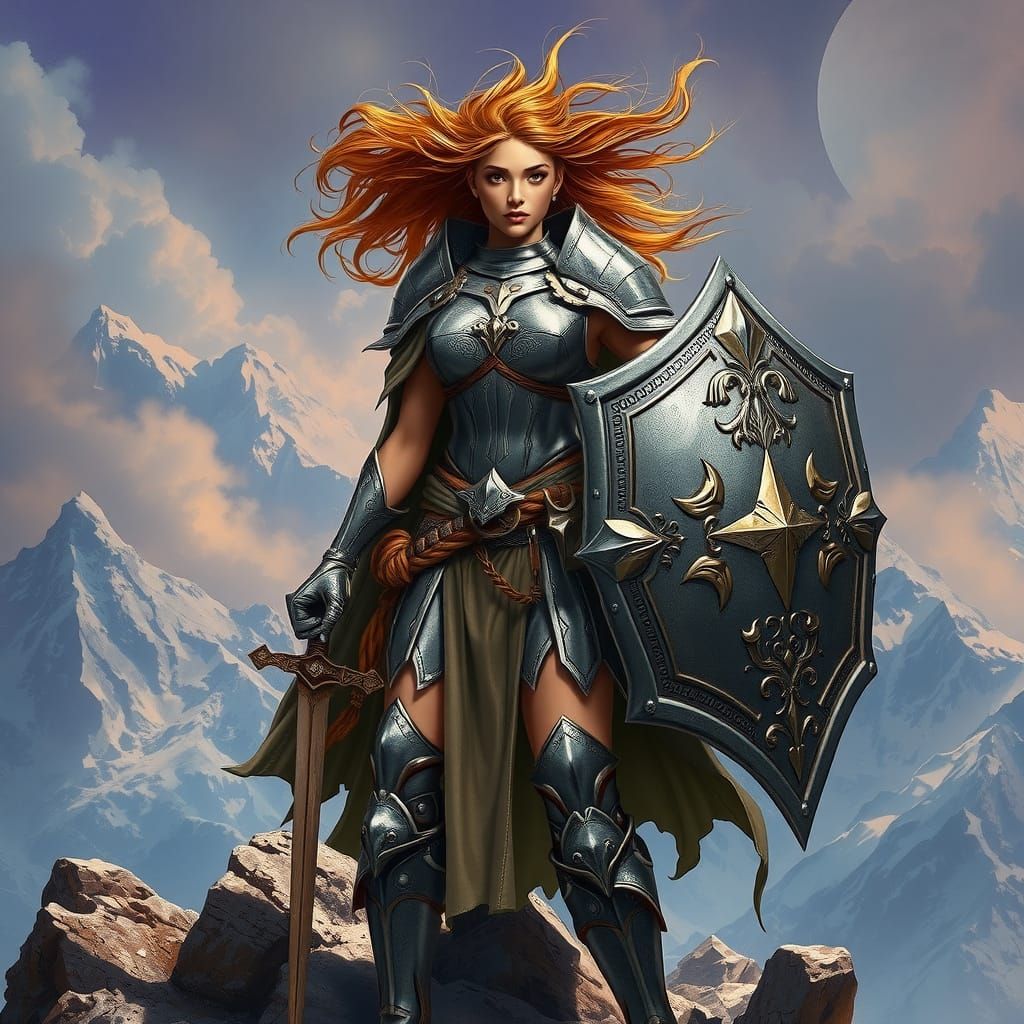 Mystical Warrior Ascends to Great Heights in Vibrant Fantasy...