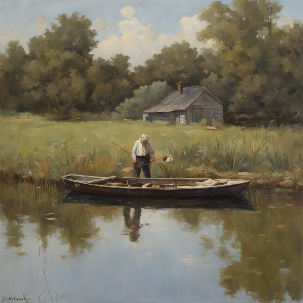 An old man fishing