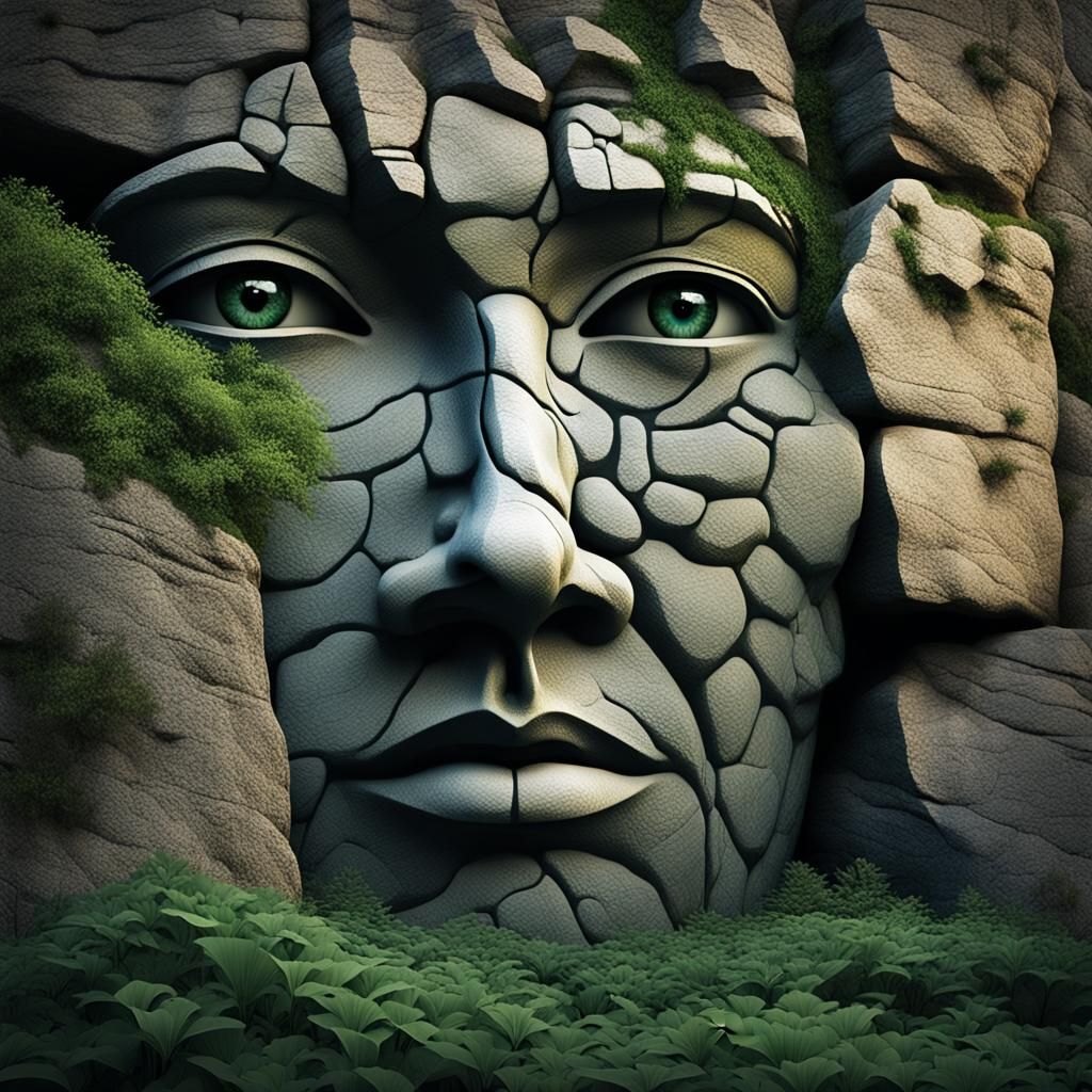 a hidden human face in nature