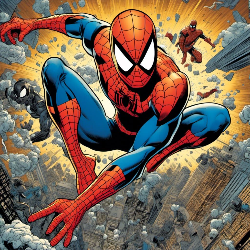 <lora:Comic Book Style:1.0> Spider-Man  by Steve Ditko art, comic book style
