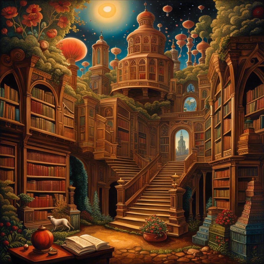 A woodland library (new) #3 - AI Generated Artwork - NightCafe Creator