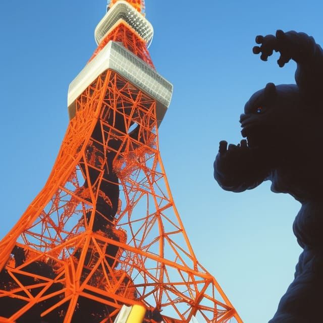 How many times has tokyo tower been destroyed?  By Kaiju, by...