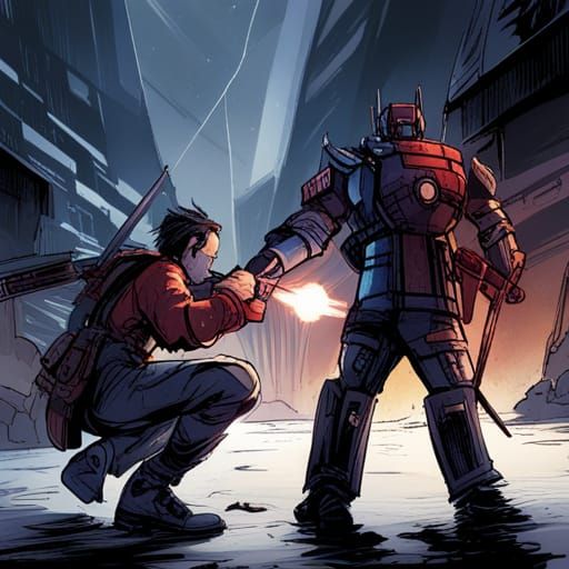 Hawkeye vs Optimus Prime in a fight in an abandoned Russian ...