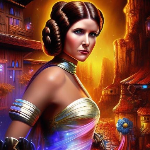 Princess Leia in a Village - AI Generated Artwork - NightCafe Creator