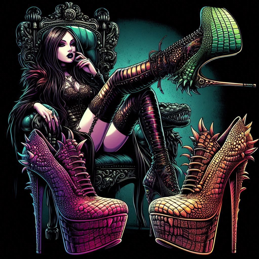 Gothic Crocodile Boots. 🐊