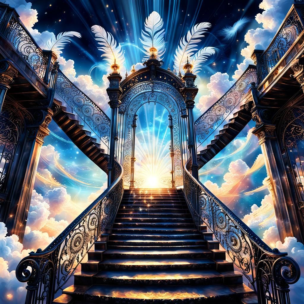 A Staircase In The Sky By Stargate - Ai Generated Artwork - Nightcafe 