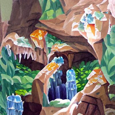 Crystal cavern guarded by Crystal falls