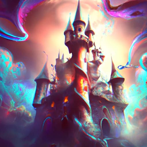 Psychedelic fantasy castle