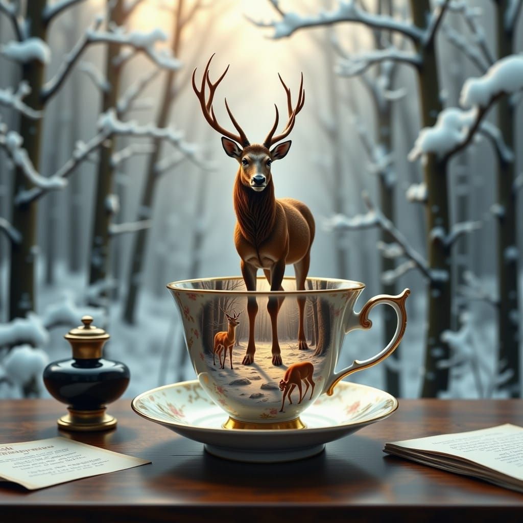 Teacup Series -  Winter Stag II