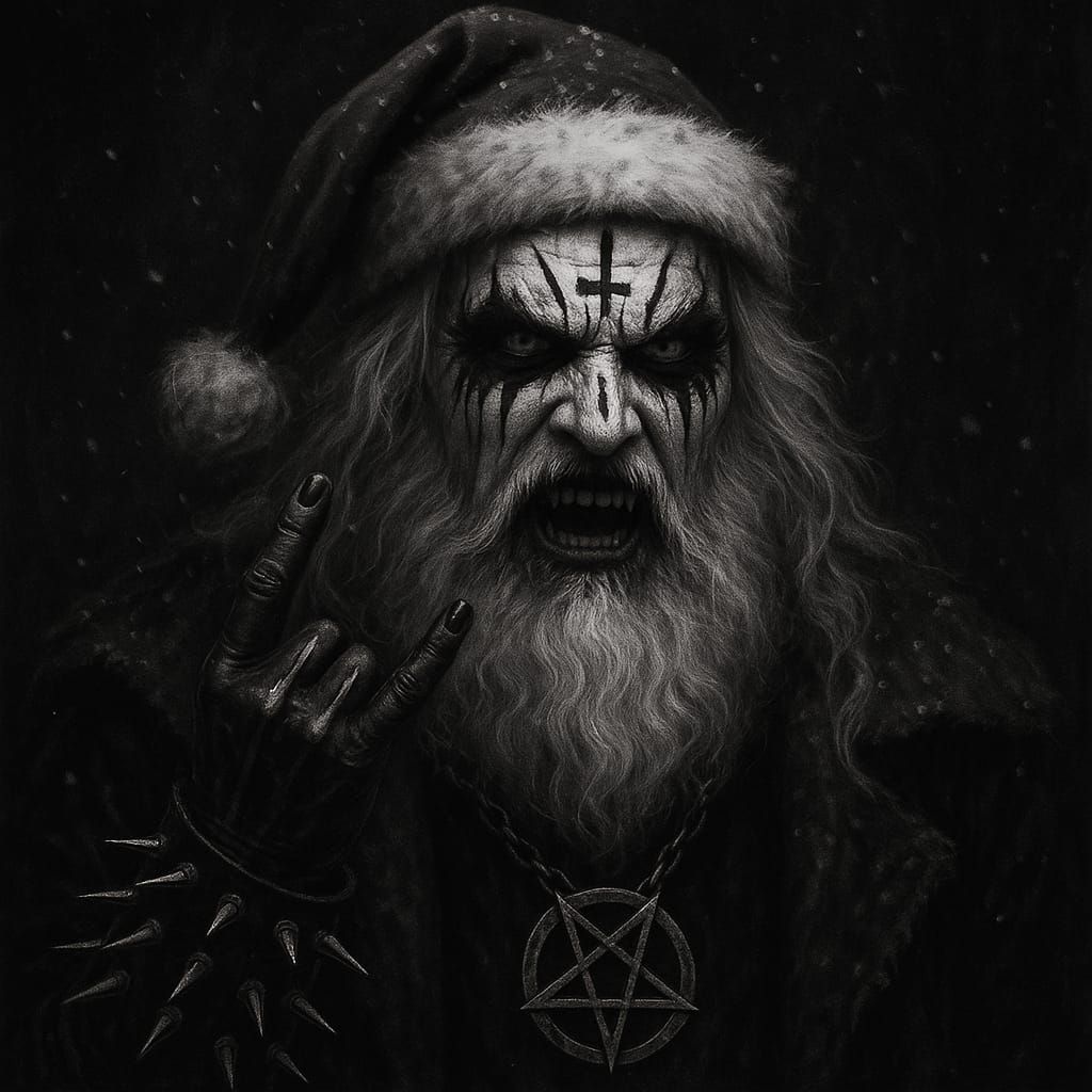 black metal santa