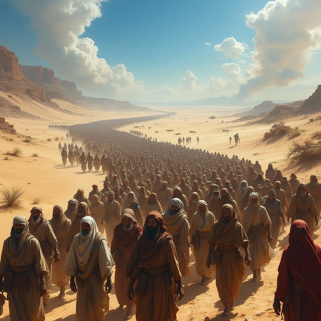 Israelites Fleeing Egypt in a Sea of Hope and Longing
