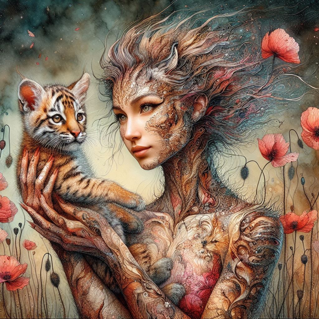 Cat Goddess With A Kitten!!!!