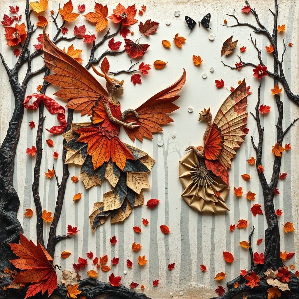 Fall Paper Collage Art