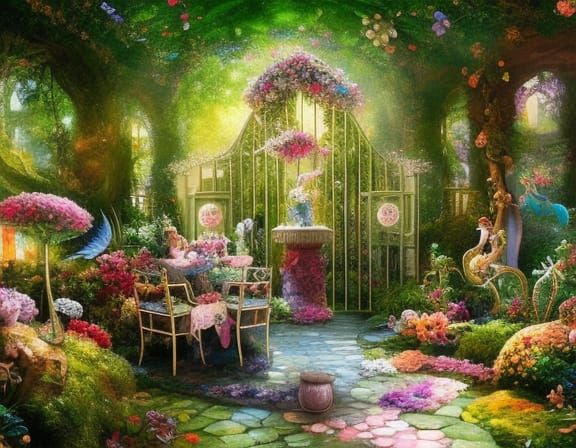 Alice's Whimsical Wonderland Garden - AI Generated Artwork - NightCafe ...