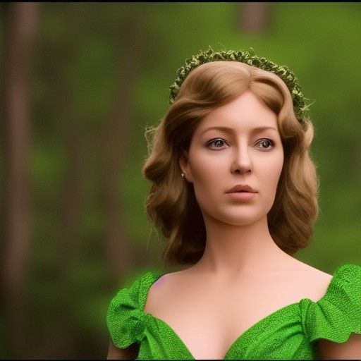Lady in green