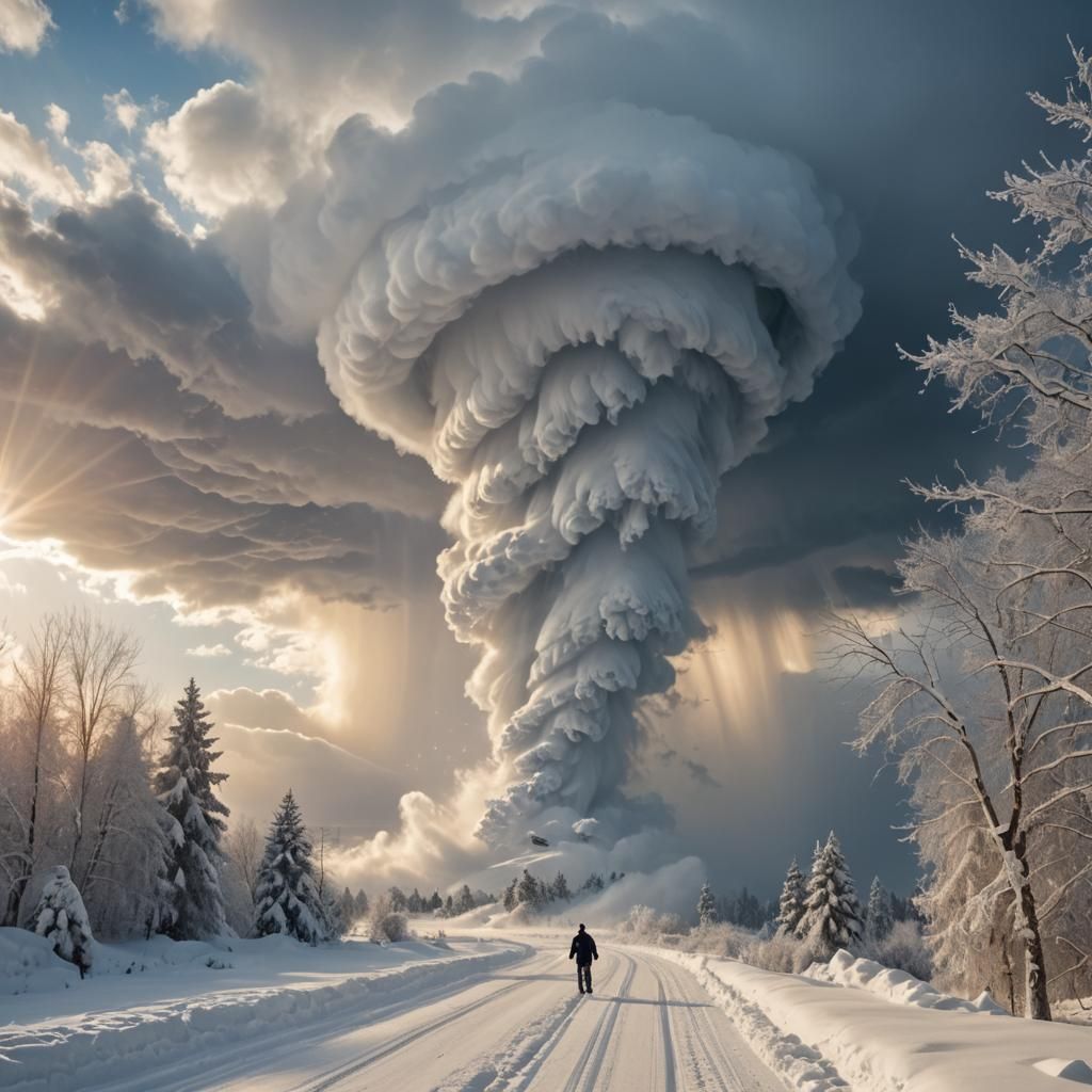 terrifying snow tornado  by @Likvi